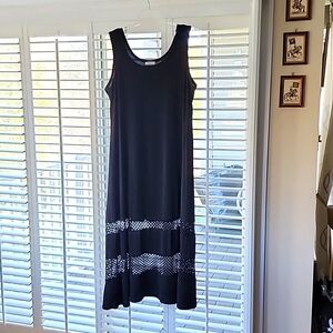 Calvin Klein Black Maxi Dress with Mesh Inserts - Size 2X